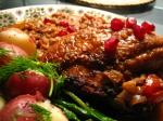 84. Persian-Syle Chicken with Walnut, Onion, and Pomegranite Sauce (Fesenjan) p.372