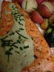 86. Roasted Striped Bass with Chive and Sour Cream Sauce p.305